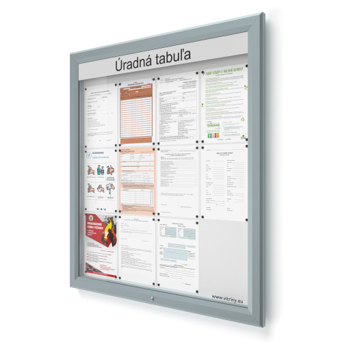 Vonkajšia informačná vitrína 12xA4 UP60 s nápisom