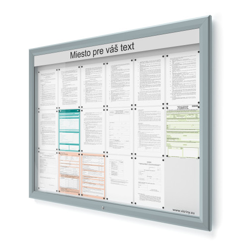 Vonkajšia informačná vitrína 18xA4 UP60 s nápisom