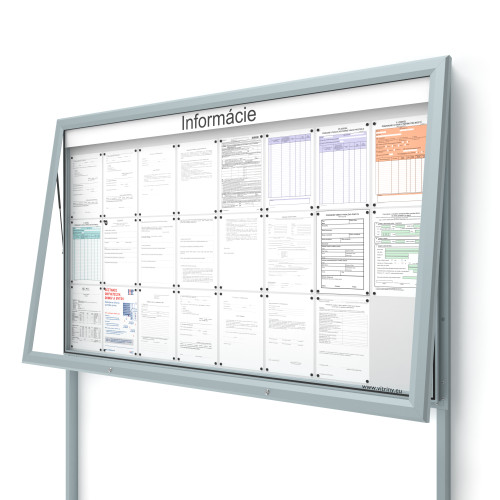 Vonkajšia informačná vitrína 24xA4 UP60 s nápisom a stĺpikmi