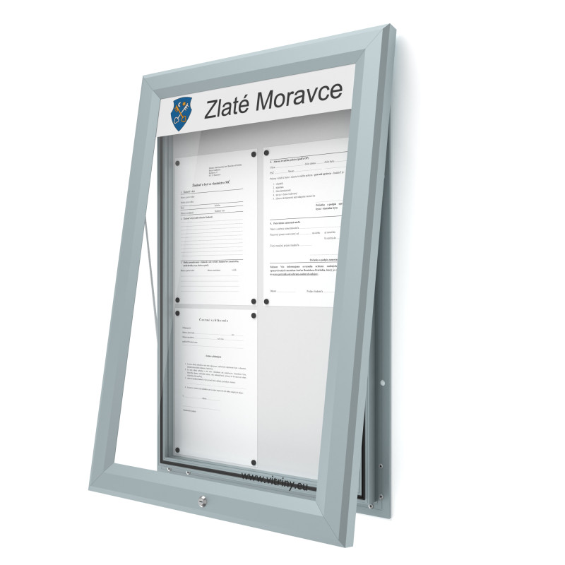 Vonkajšia informačná vitrína 4xA4 UP60 s nápisom