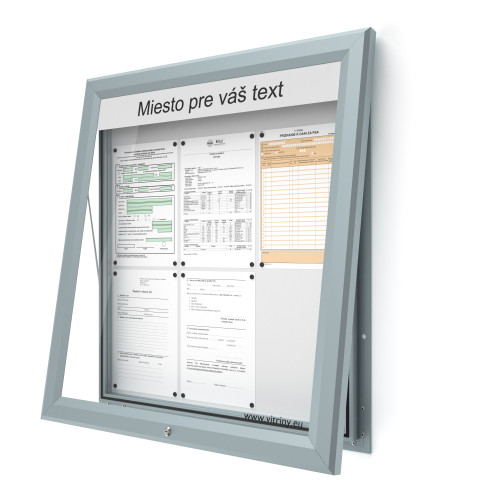 Vonkajšia informačná vitrína 6xA4 UP60 s nápisom