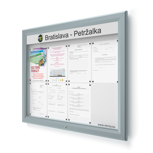Vonkajšia informačná vitrína 8xA4 UP60 s nápisom