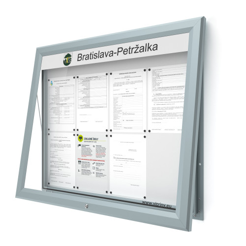 Vonkajšia informačná vitrína 8xA4 UP60 s nápisom