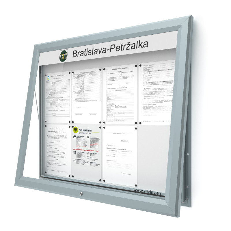 Vonkajšia informačná vitrína 8xA4 UP60 s nápisom