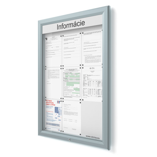 Vonkajšia informačná vitrína 9xA4 UP60 s nápisom